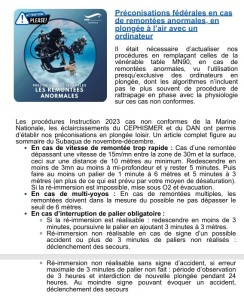 FFESSM 2024 PROCESS REMONTEE ANORMALE